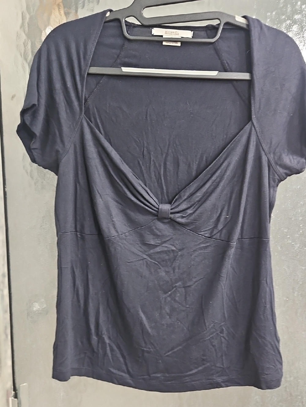MICHAEL Michael Kors Navy Twist-Knot Short Sleeve Top